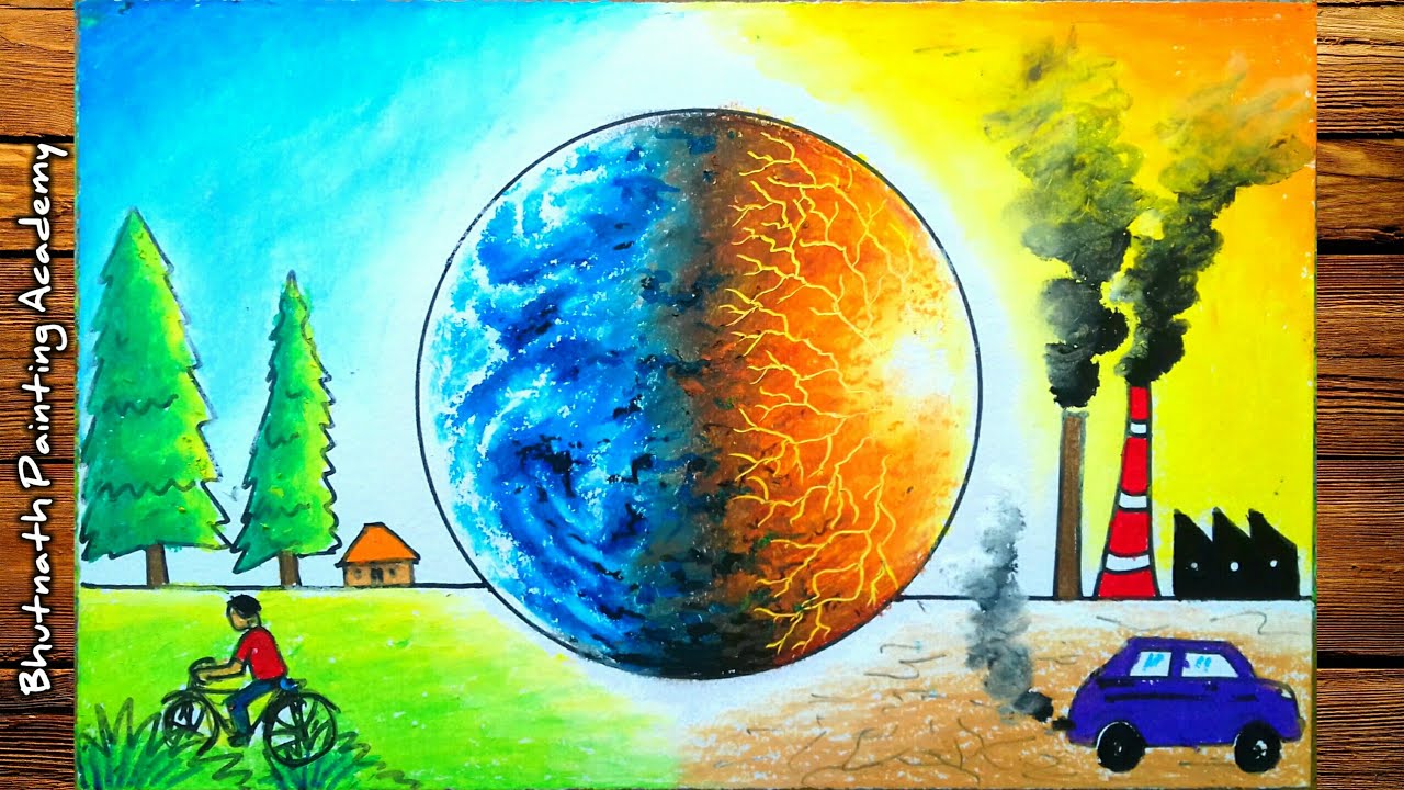 global warming drawing||how to draw environment day