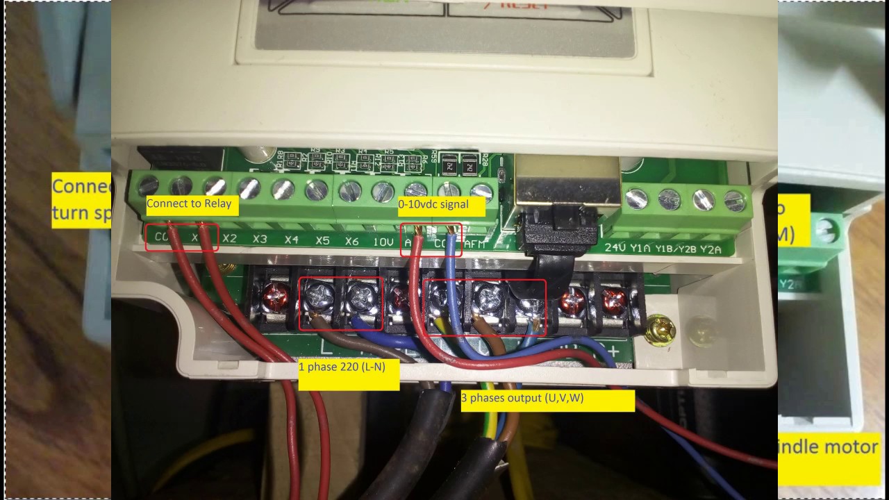 Inverter-Mach3 wiring and 24000rpm spindle speed control (Biến tần với Mach3 điều khiển tốc độ)