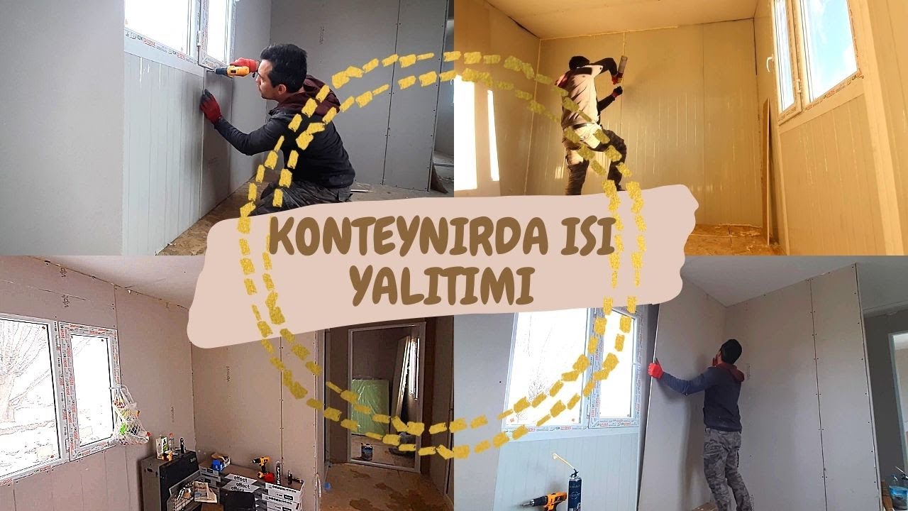 Konteynırın İçene Isı Yalıtımı ve Alçıpan Montajı Yapıyoruz. - Hobi Bahçesi Kurulumu