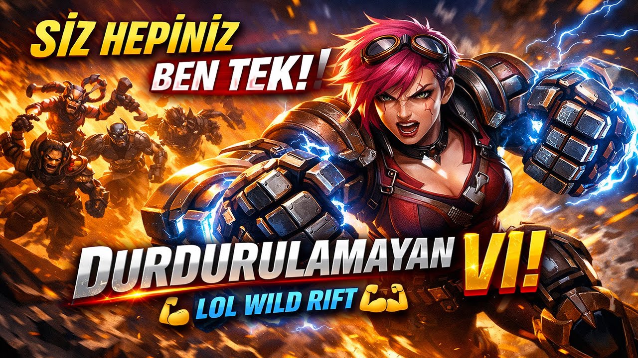 Siz Hepiniz Ben Tek 💪 Durdurulamayan Vi | Lol Wild Rift 💪 💪