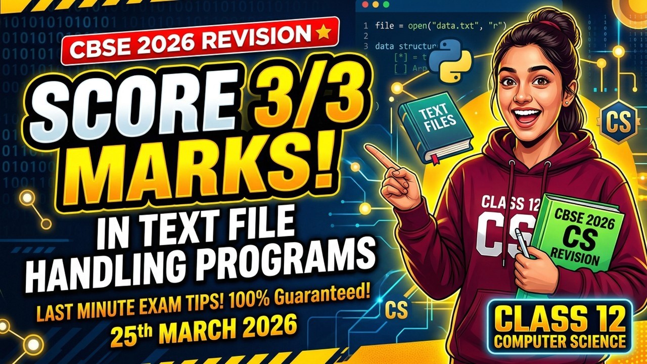 Programming PYQs on text file handling | Class 12th CS exam revision CBSE 2026