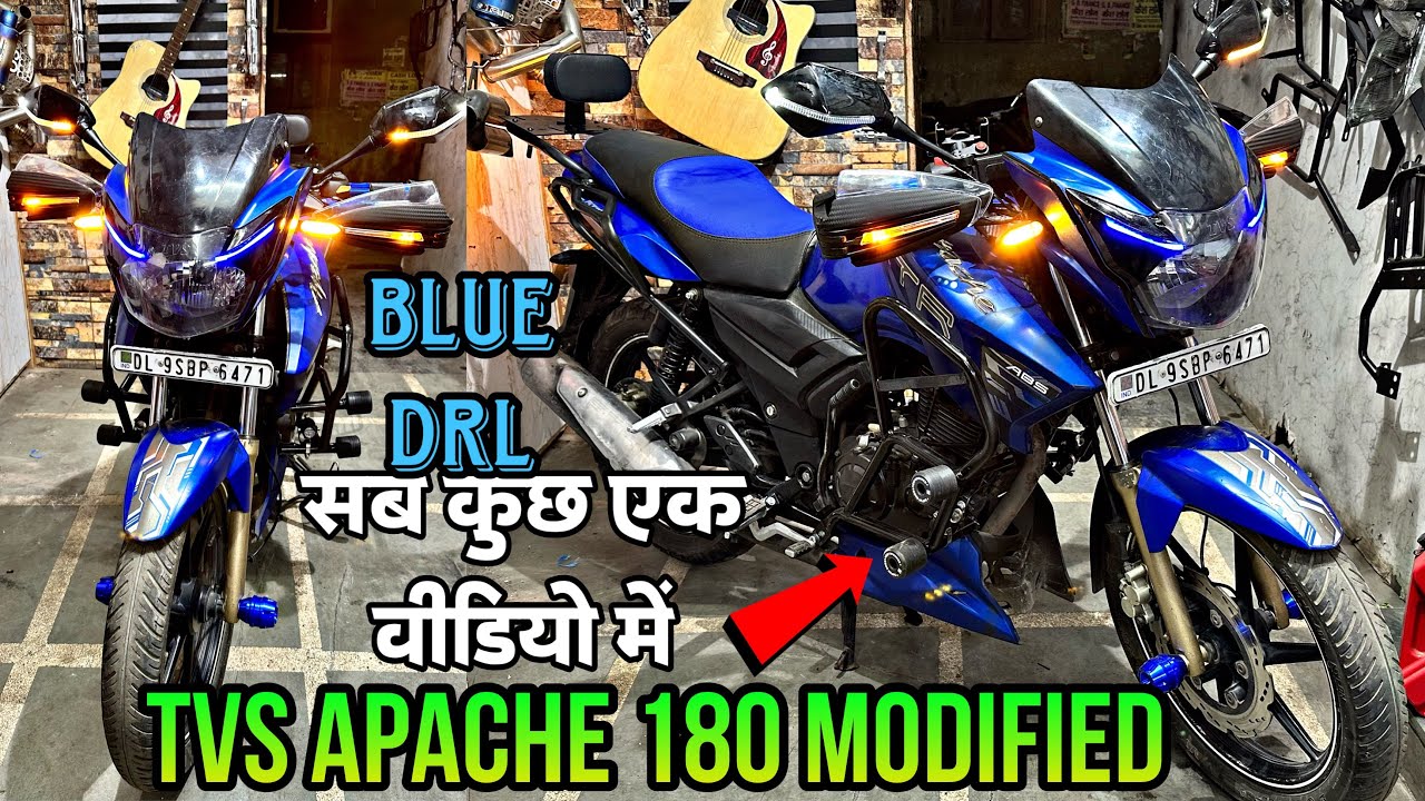 Apache RTR 180 Modified 🤩 सबसे ज्यादा Modified TVs Apache | apache blue headlight, DRL ￼