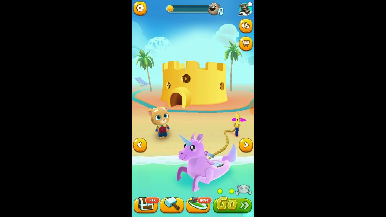 Talking Tom Jetski 2 - Castelo de Areia do Ginger - Jogando com Angela e Ginger - Parte 5