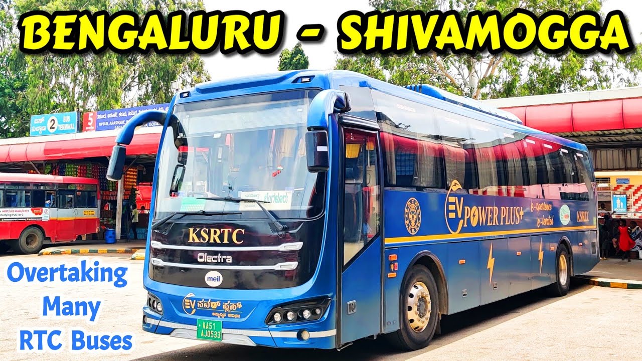 KSRTC EV POWER PLUS - BENGALURU to SHIVAMOGGA #bus #ksrtc #evbus #highway #overtake