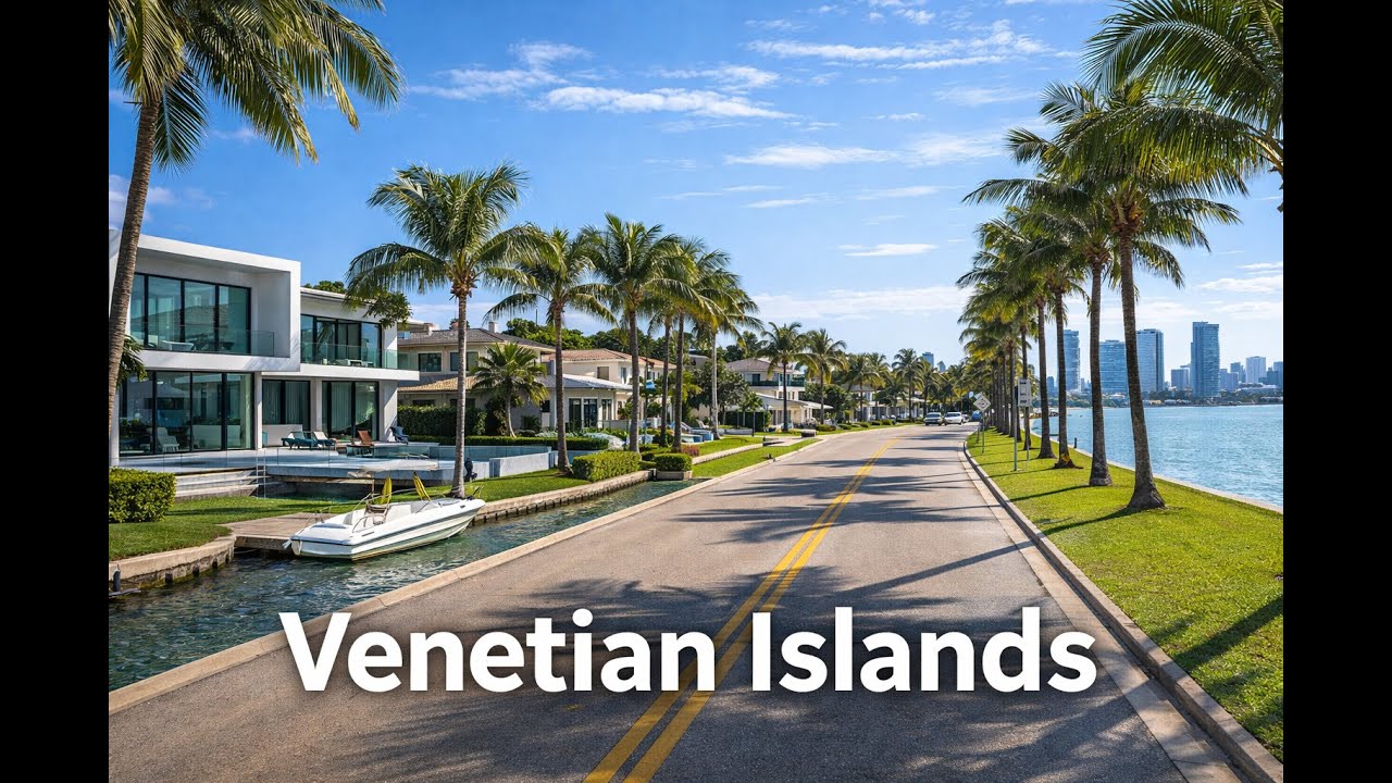 Miami Beach, Florida Venetian Islands Tour | South Florida Billionaires Islands & Waterfront Houses