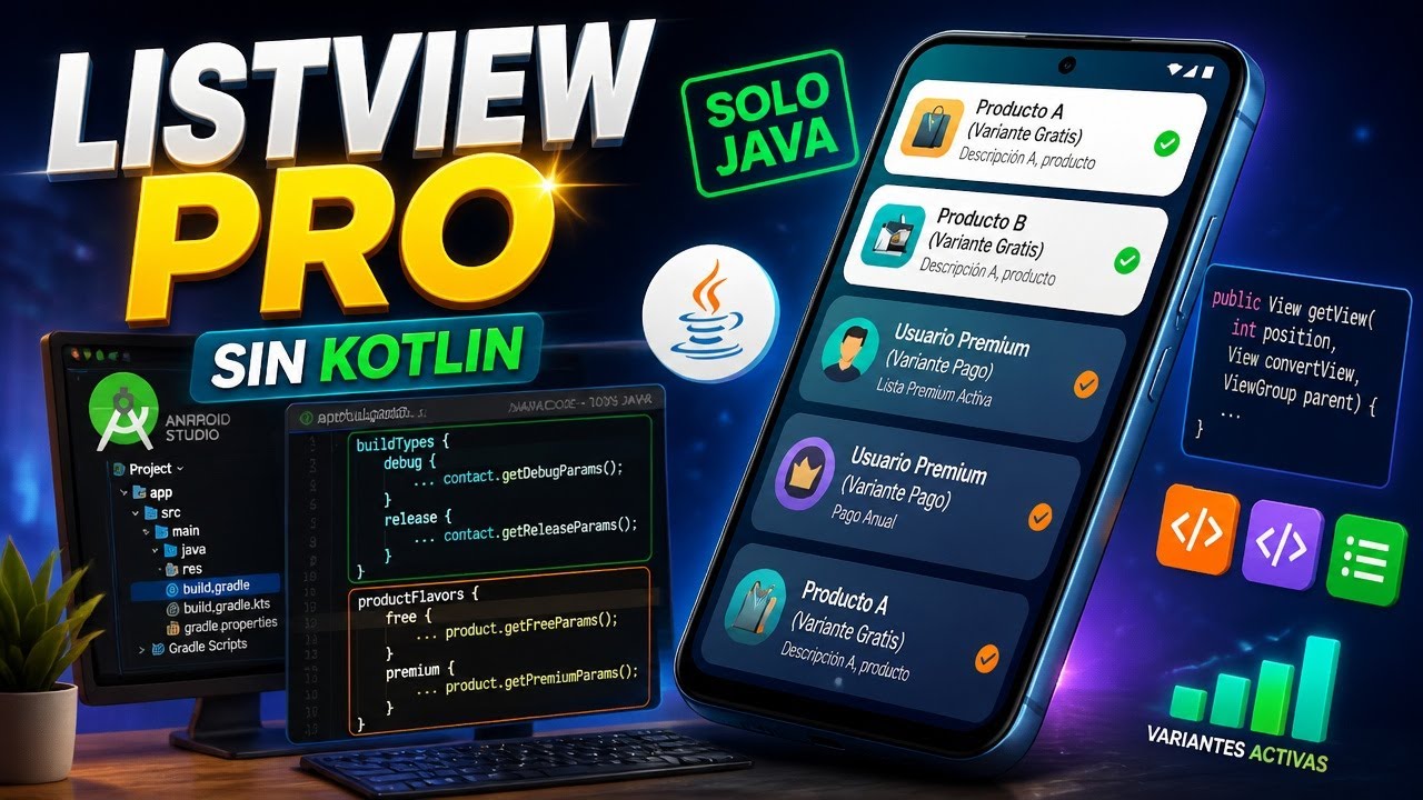 Cómo Crear un Custom LISTVIEW en Android con Java + Build Variants #viralvideos