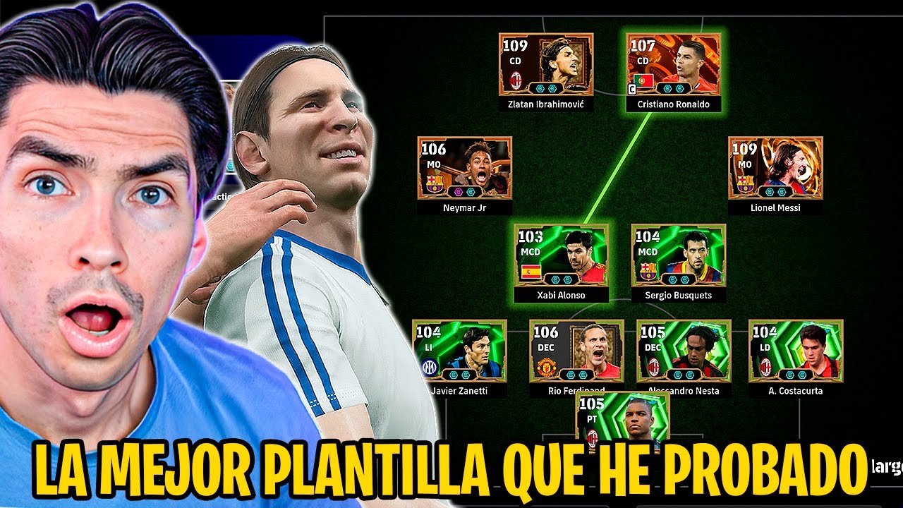 PROBANDO PLANTILLAS DE SEGUIDORES EN EFOOTBALL!! 😱 MESSI 109, ZLATAN 109, RONALDO 107 😱