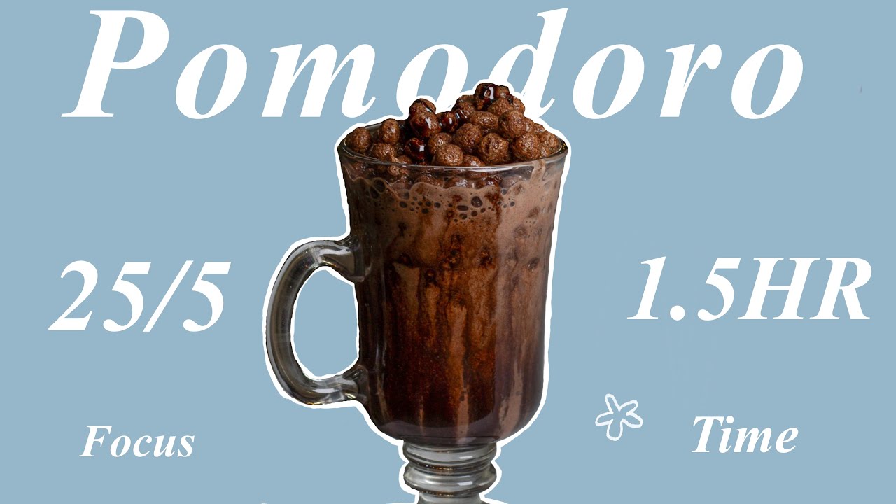 𝒞𝑜𝒸𝑜𝓅𝓊𝒻𝒻 𝓁𝒶𝓉𝓉𝑒 💙 1.5HR 25/5 Pomodoro timer ☕️ | lofi music | cosy focus study with me