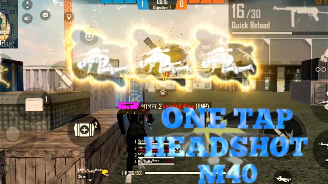 Free fire new noob gameplay one tap headshot M40 Radhe gamer MR #Shots #freefire