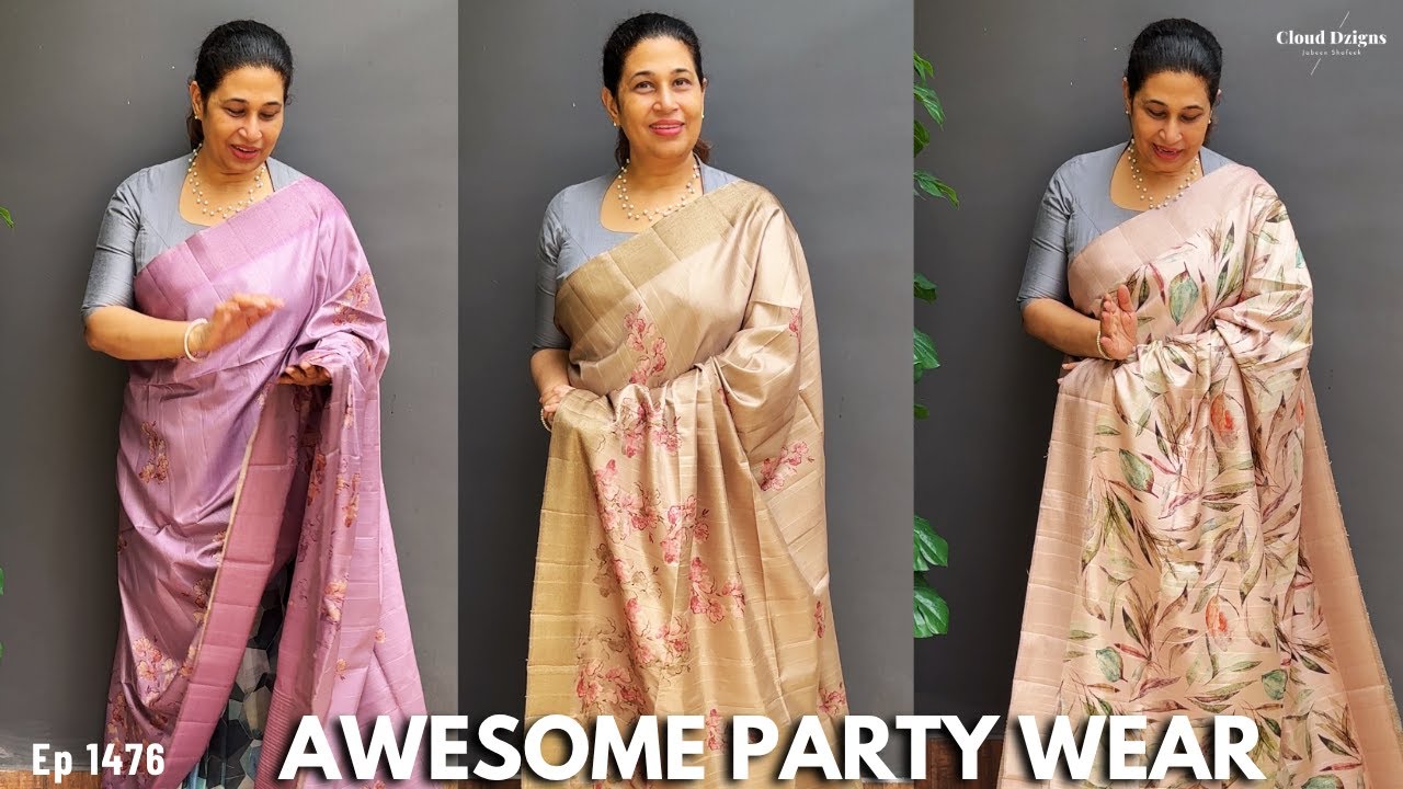 Ep 1476| Awesome Partywear Sarees | Cloud Dzigns |