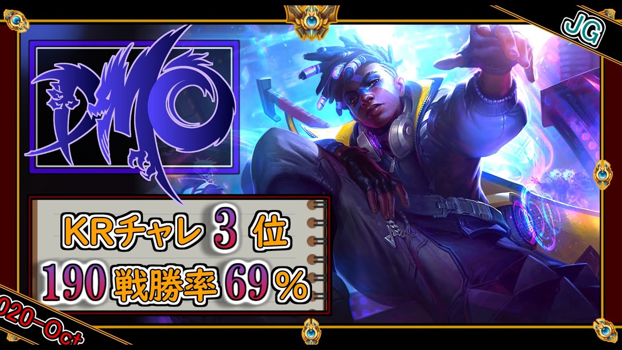 【KRチャレ3位：JG】190戦 勝率69%の怪物エコーJG【世界のチャレ上位のソロQを徹底解説】League of Legends Echo Mildom
