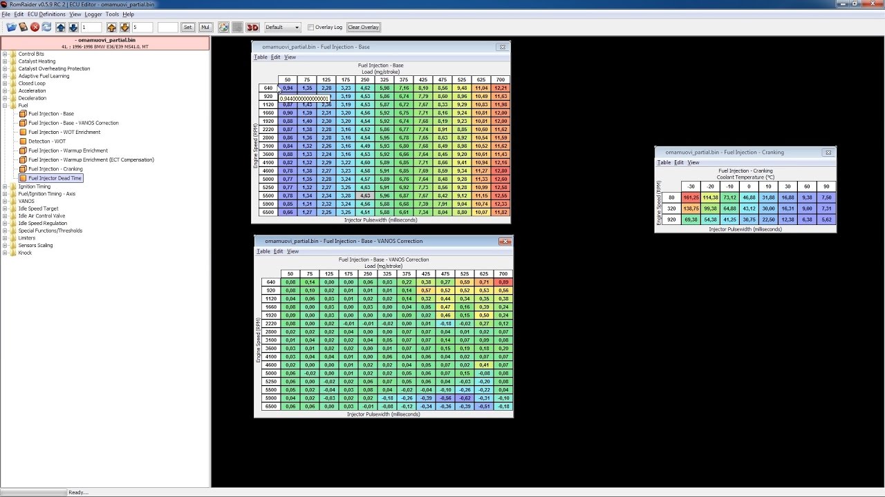 How to tune ms41 ECUs (BMW m52/s52 engines): changing bigger injectors