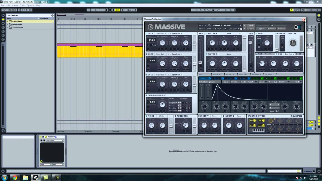 Signature Knife Party 'high pitch' 'whoop' synth tutorial.