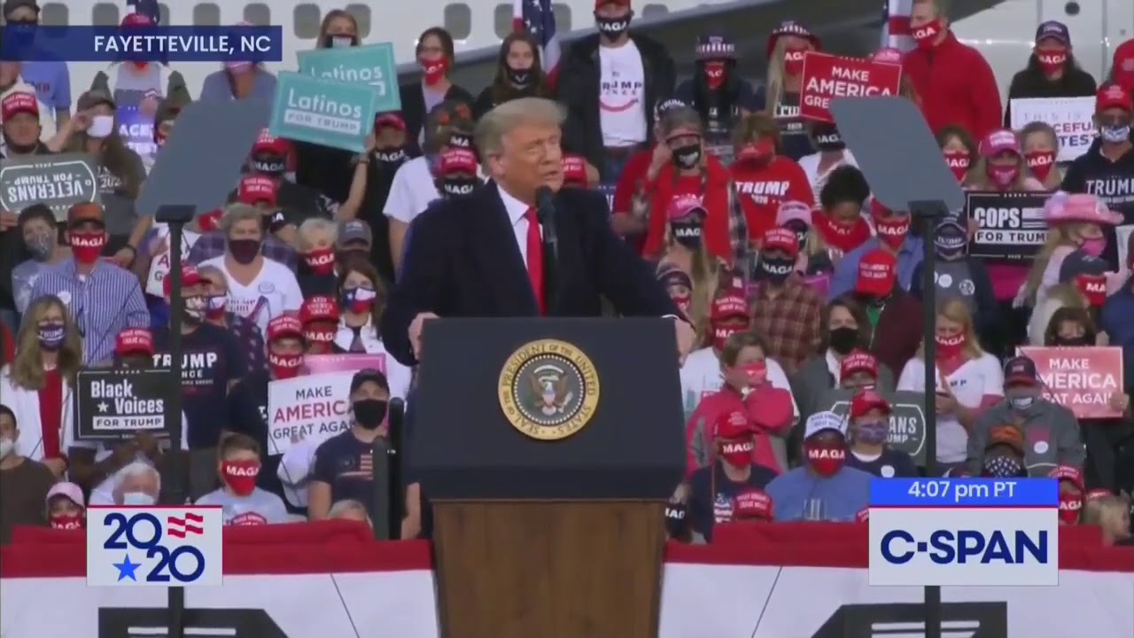 Crowd in North Carolina chants: 