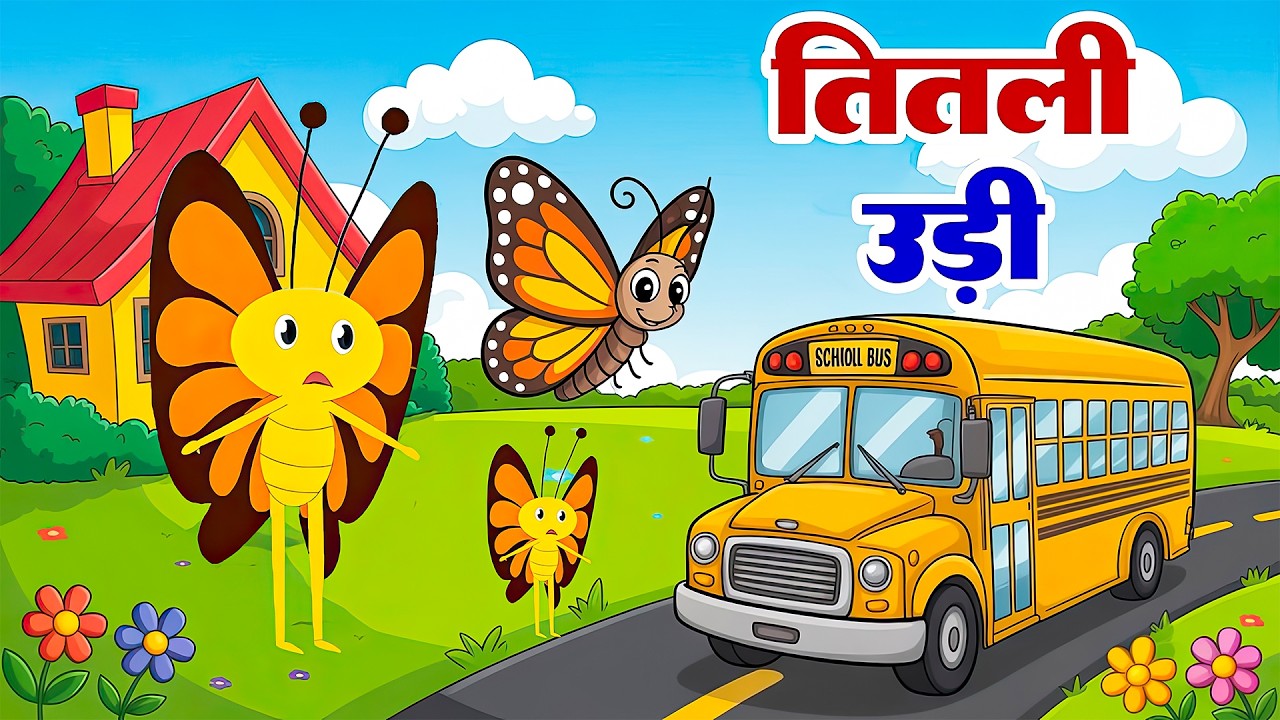 Titli Udi Bus Me Chadi | तितली उड़ी बस में चढ़ी | Rhymes For Children | Nursery Rhymes | Riya Rhymes