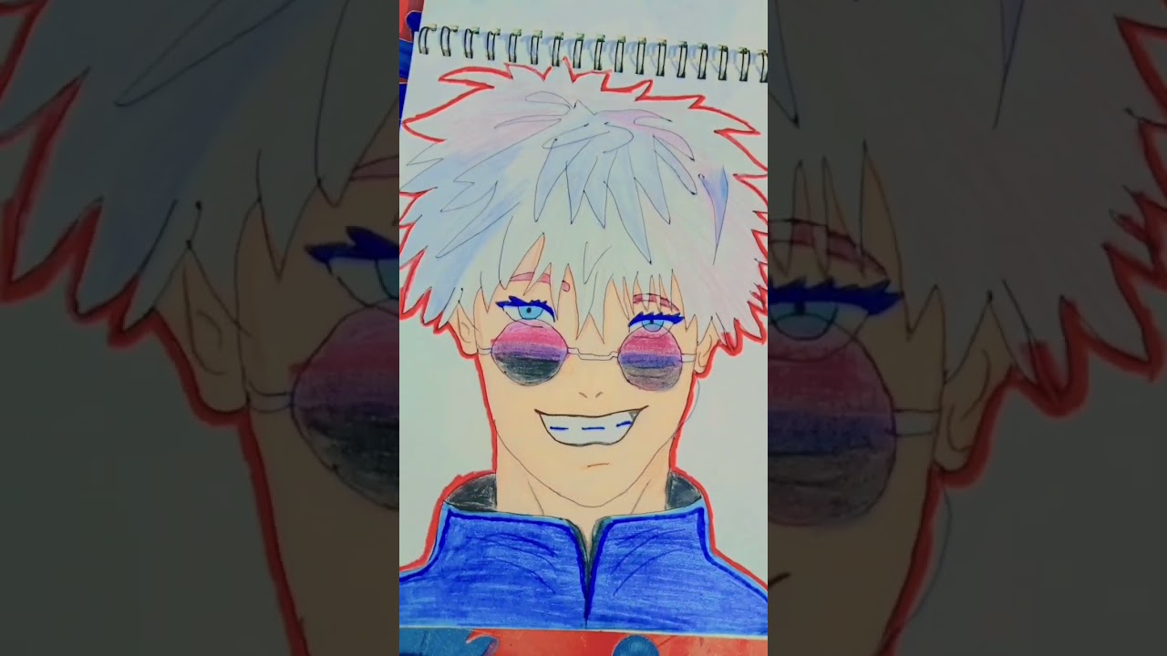 Easy  gojo drawing on music 🎵🎶 