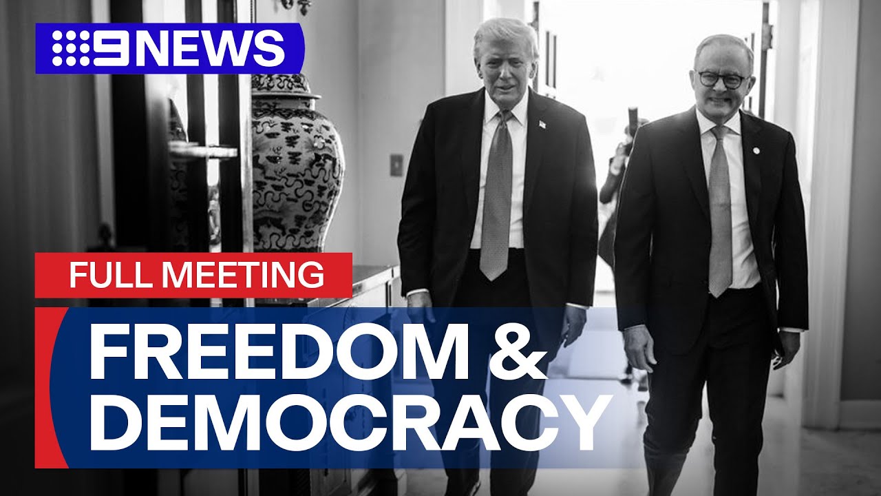 FULL MEETING: Donald Trump & Anthony Albanese at the White House | 9 News Australia