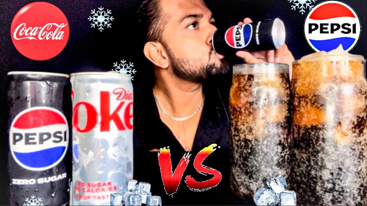 [ ASMR ] COLD ICED🥶 COKE & PEPSI SOFT DRINKS🍷 | ICE🧊 EATING | COCA COLA DRINKING SOUNDS MUKBANG