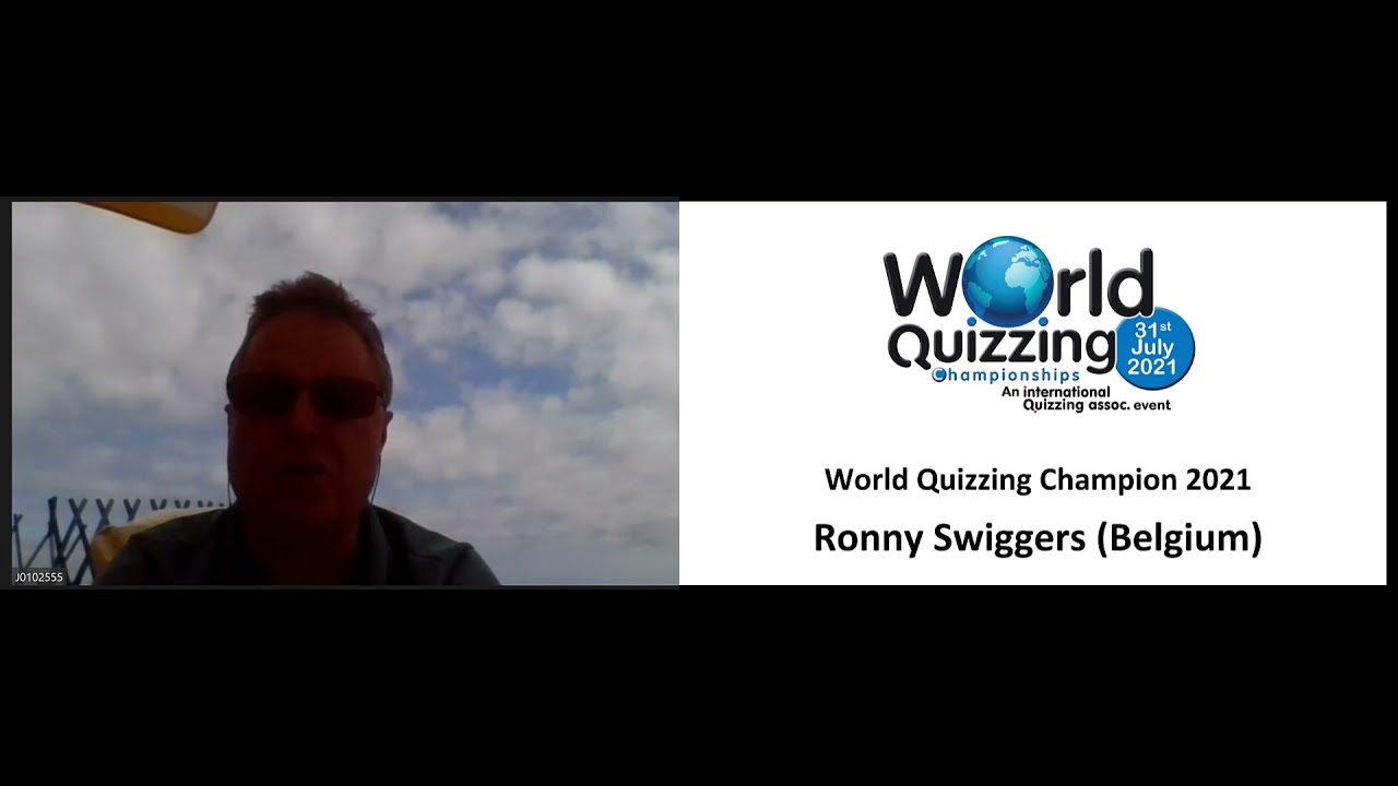 World Quizzing Champion Ronny Swiggers 2021