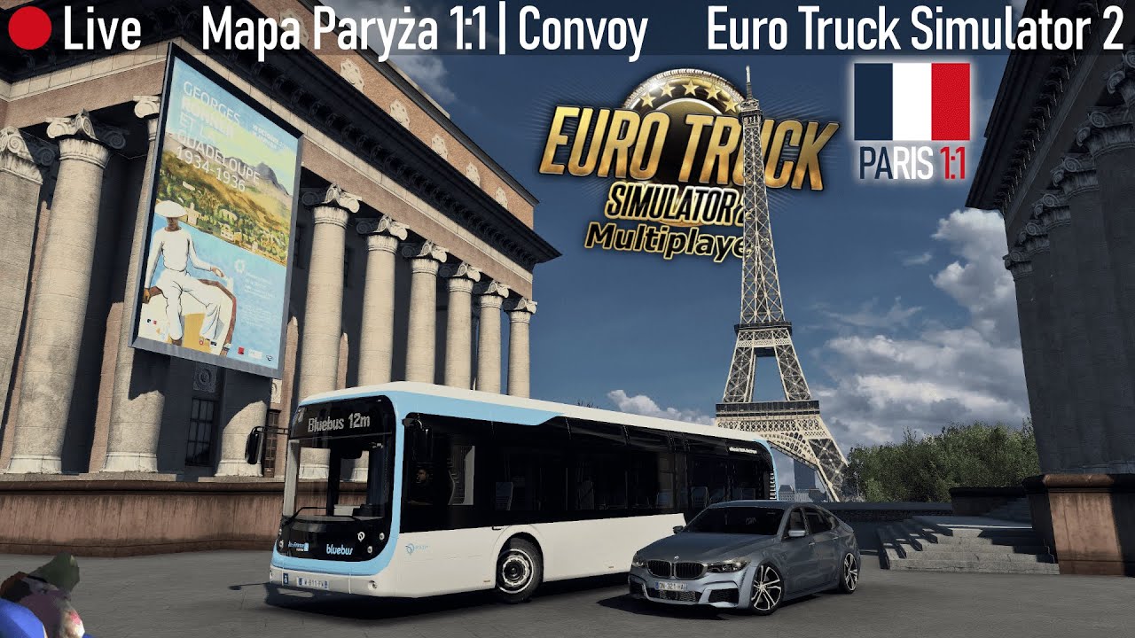 [🔴LIVE] Euro Truck Simulator 2 CONVOY | MAPA PARYŻA 1:1 | Zwiedzamy Paryż z widzami!  #ets2 #live