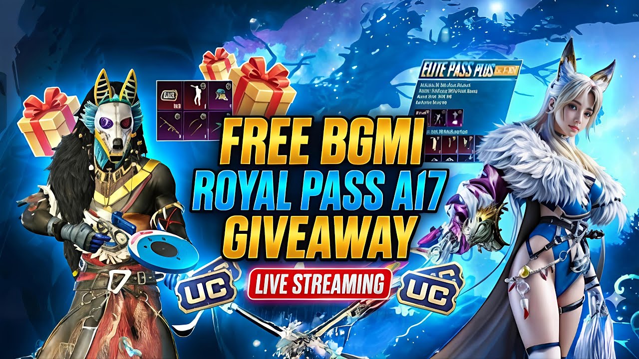 BGMI Royal Pass A17 Giveaway FREE 🎁 | Royal Pass A17 Giveaway Live Streaming