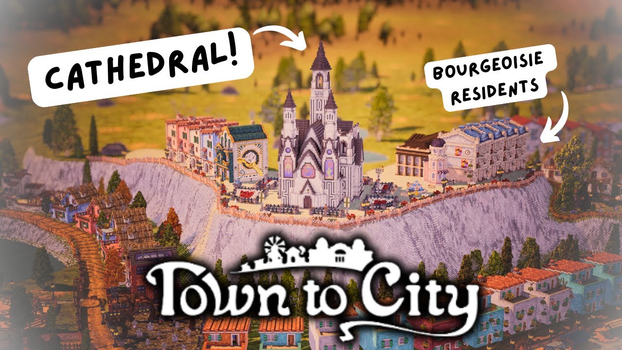 Строительство Большого собора на вершине скалы и района буржуазии в рамках проекта «Town to City»🤍