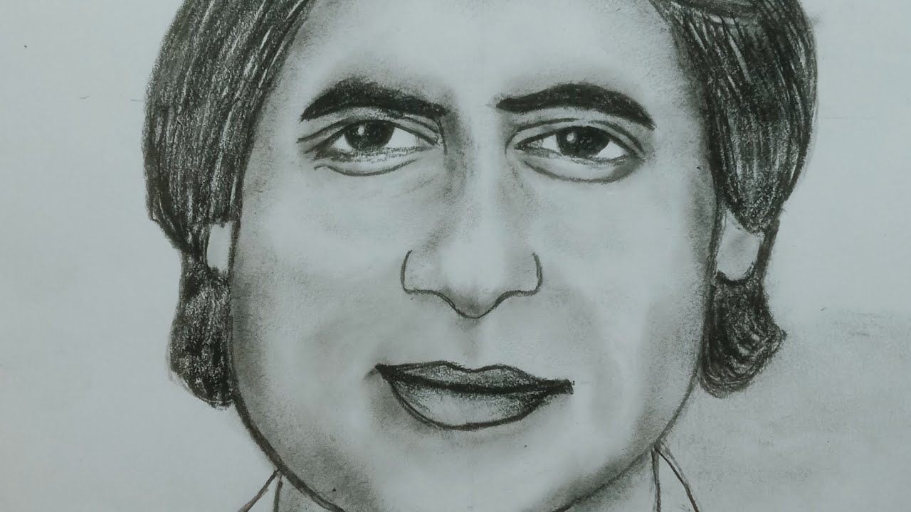 How to draw Amitabh Bachchan face step by step/Amitabh Bachchan drawing