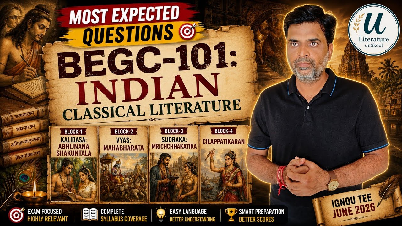 BEGC 101 Important Questions | Indian Classical Literature Guess Paper June 2026 #begc101