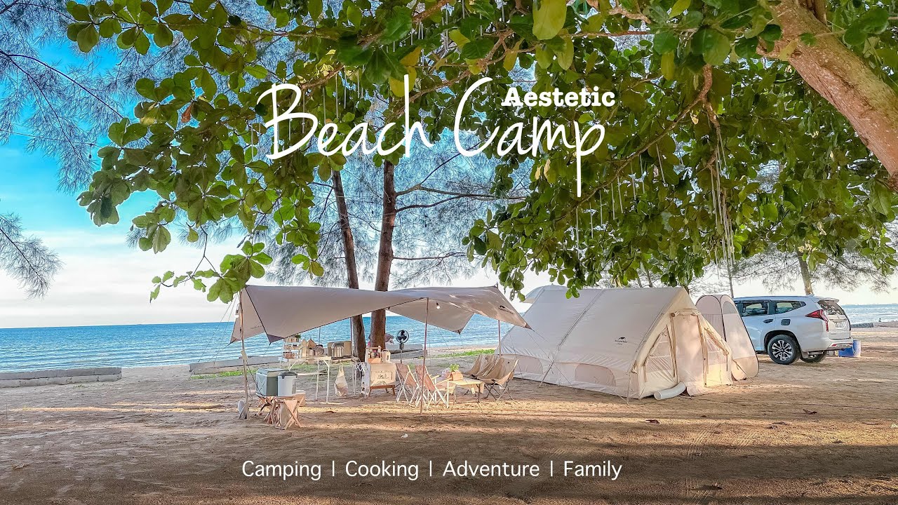 ASMR camping | Beach camp | Aestetic camp | Naturehike air tent 12.0 | Watu beach balikpapan
