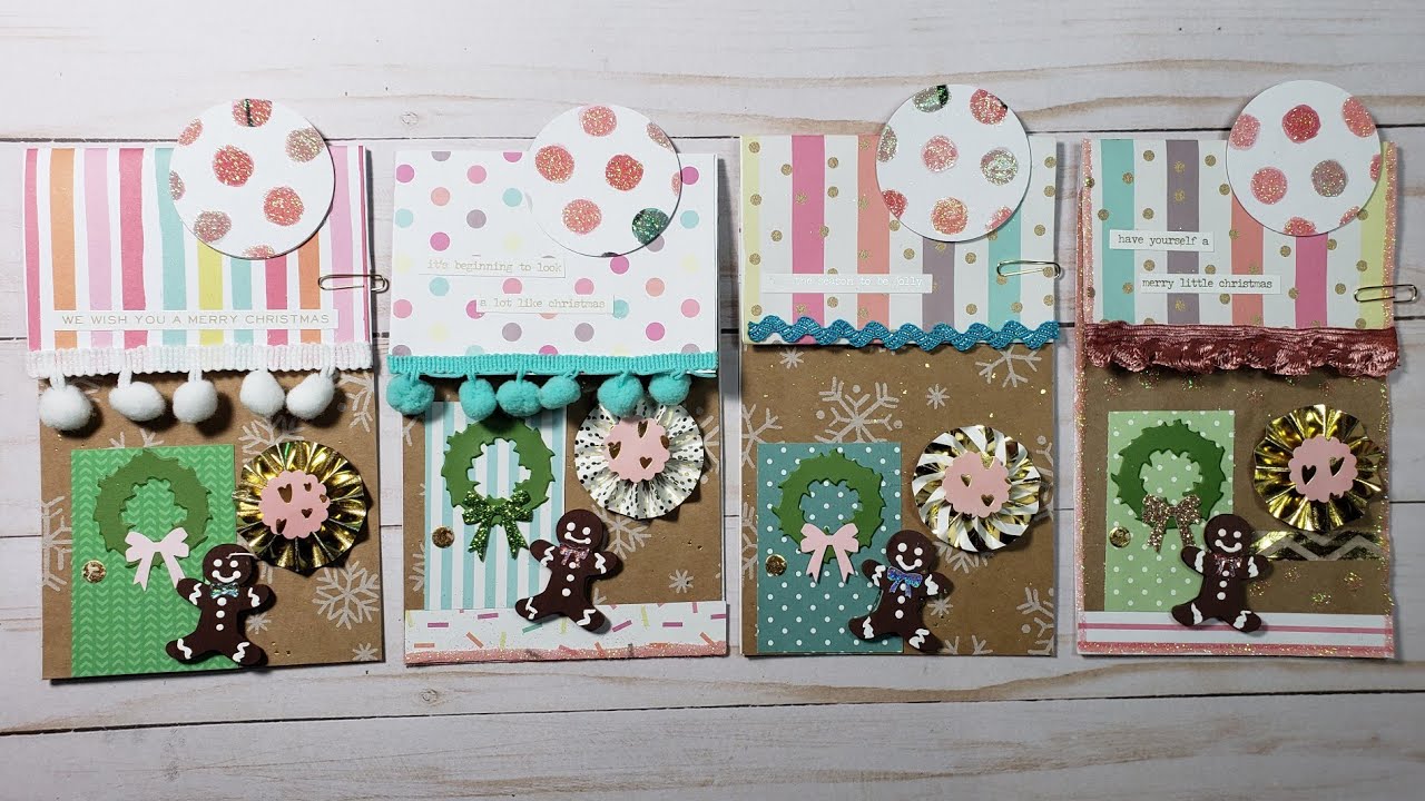 Little Gingerbread Christmas Houses Junk Journal Envelope Pockets - Process Video - Craft With Me