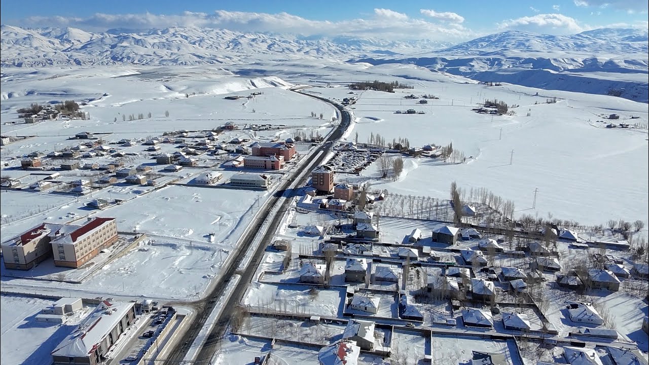 Van başkale karlar altında drone çekim 4K