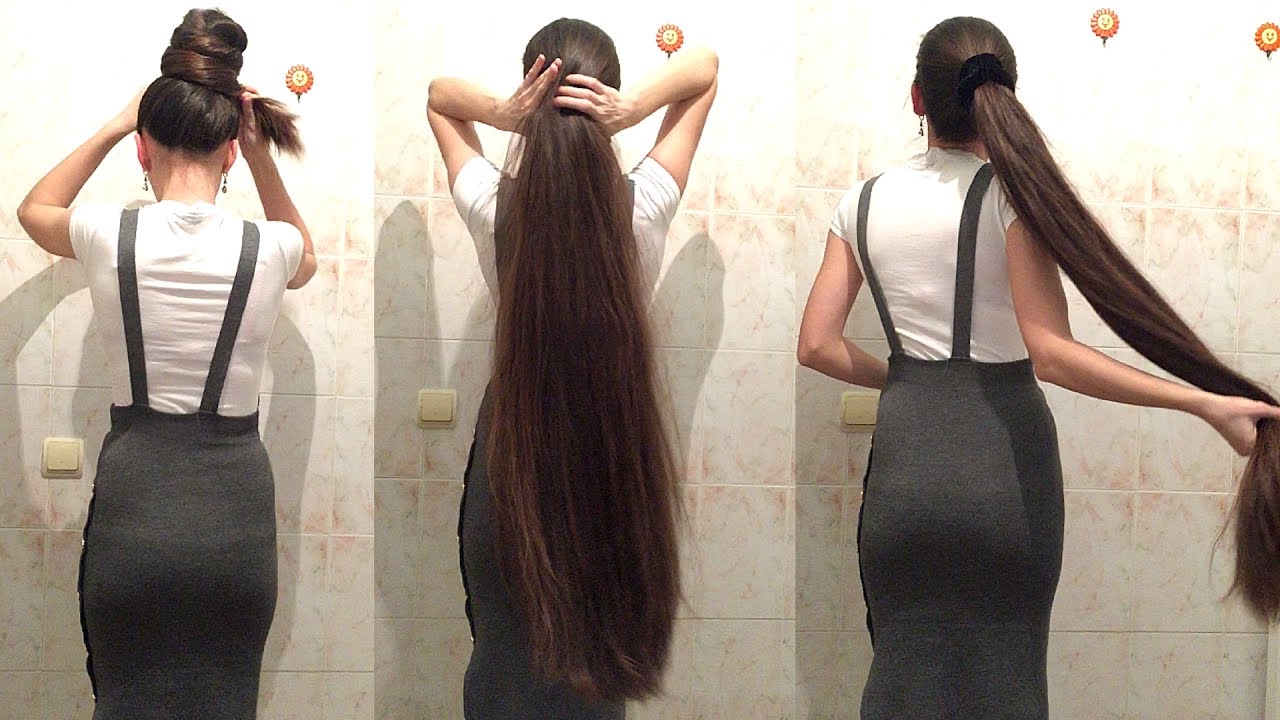 4 Minutes Super Long Hair Ponytail and Bun Drop [Tamila]
