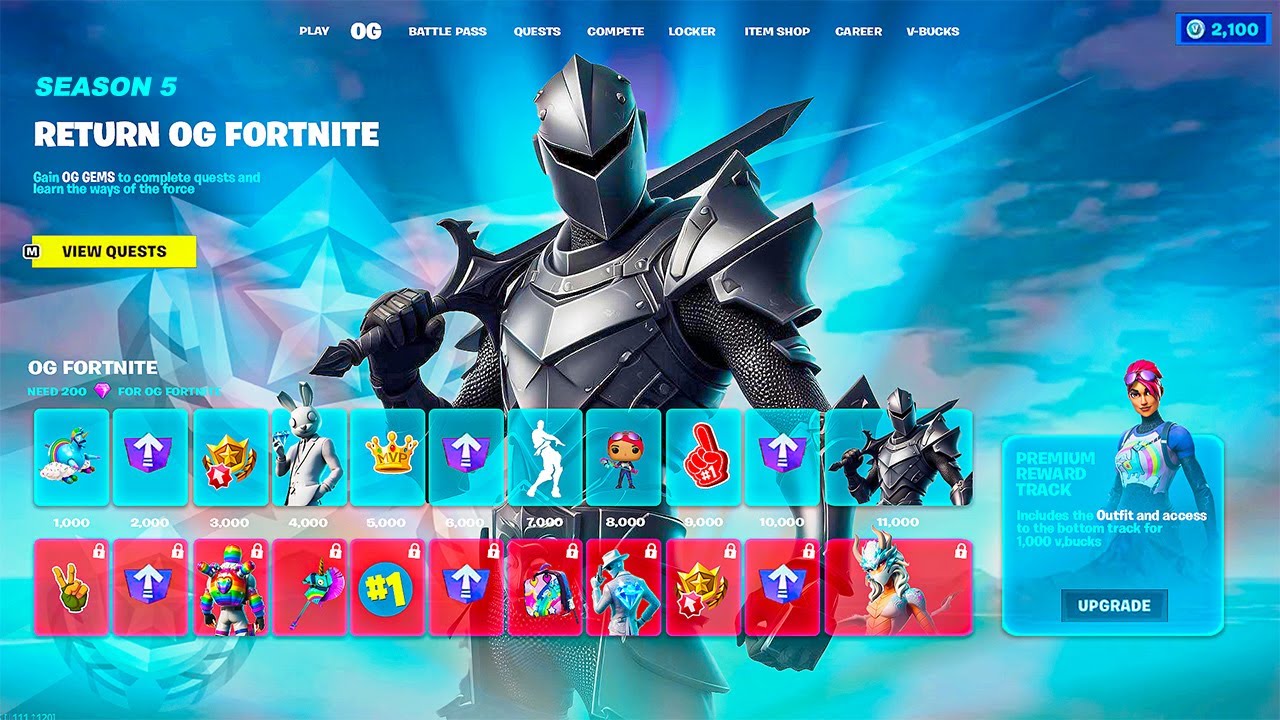 Fortnite Chapter 4 - Season 5 Battle Pass (OG SKINS RETURN)
