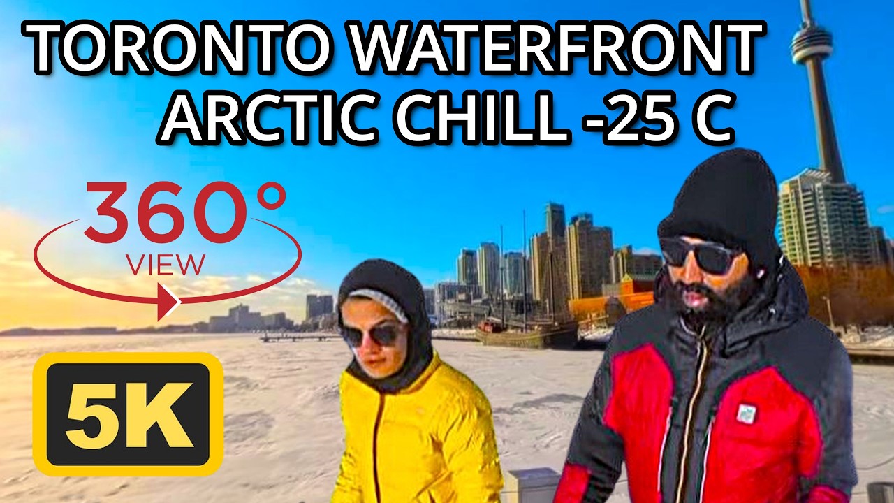 Frozen Toronto ❄️ -25°C Polar Vortex Walk | Harborfront 360° 5.7K Winter Tour