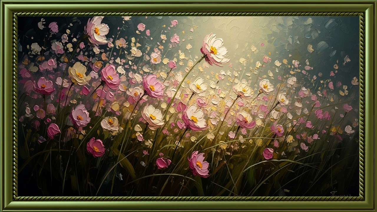 Timeless Floral Field Art 🌸 Classical Oil Paintings in 4K | Calm Home Atmosphere