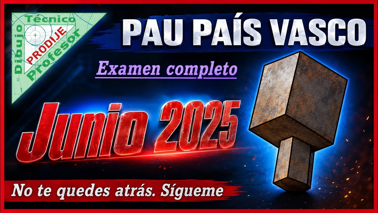 Examen completo resuelto. 1.-  PAU PAÍS VASCO JUNIO 2025. Dibujo técnico