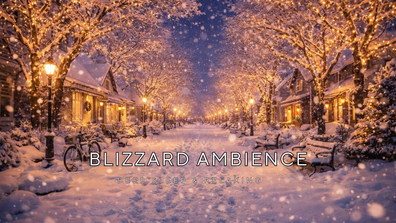 🌨️ Peaceful Snowstorm Ambience ❄️ Winter Sounds for Restful Sleep