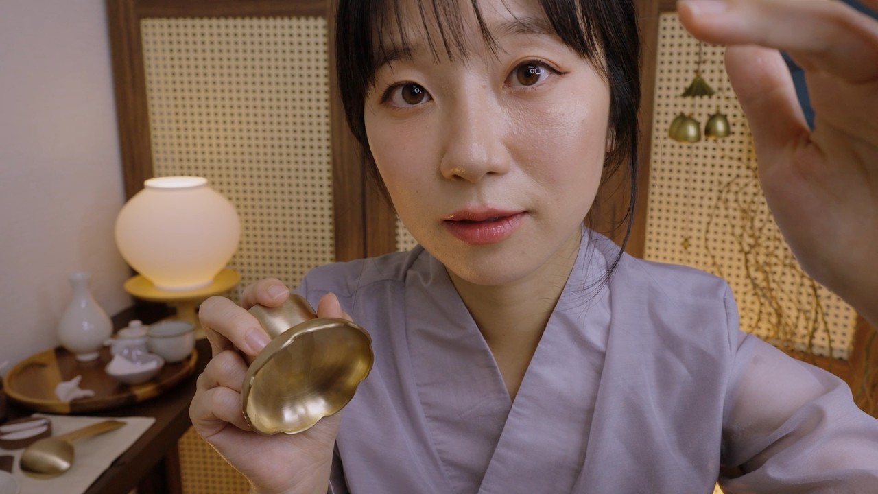 ASMR: Спокойный корейский спа-салон в стиле ханок🌿🍵 Расслабляющий уход за лицом и телом с использ...
