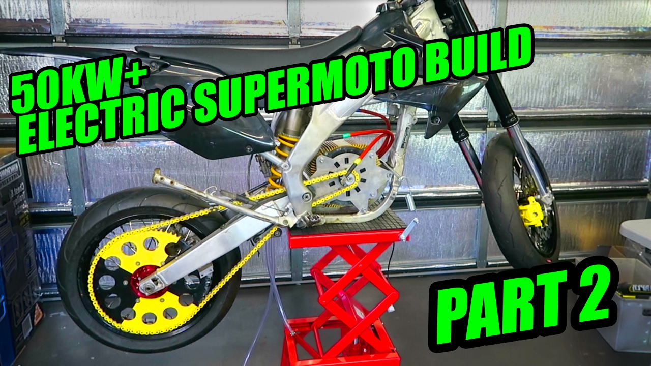 50KW ELECTRIC SUPERMOTO MX BUILD [EP 2]  MOTOR RUNS!