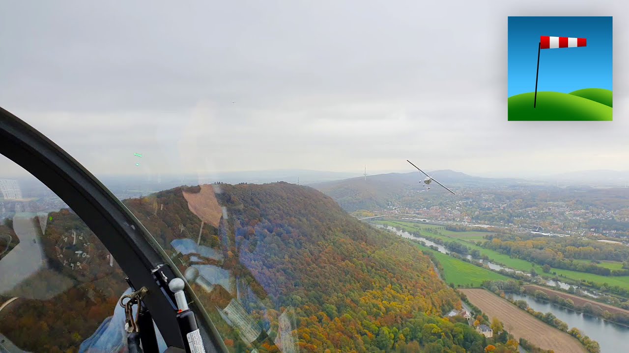 Hangflug an der Porta Westfalica am Wiehen- und Wesergebirge