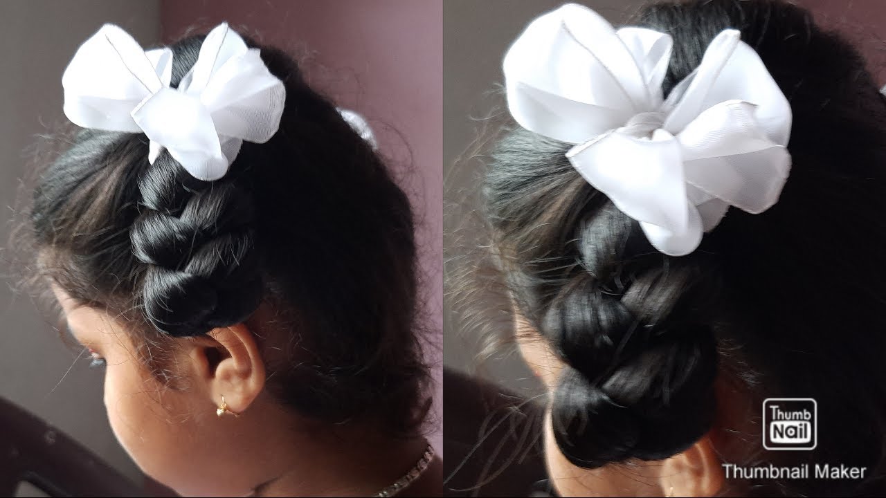 How to Tie Short Hair for School Going Kids With Ribbon🎀|3 Easy School Hairstyle for Kids Short Hair
