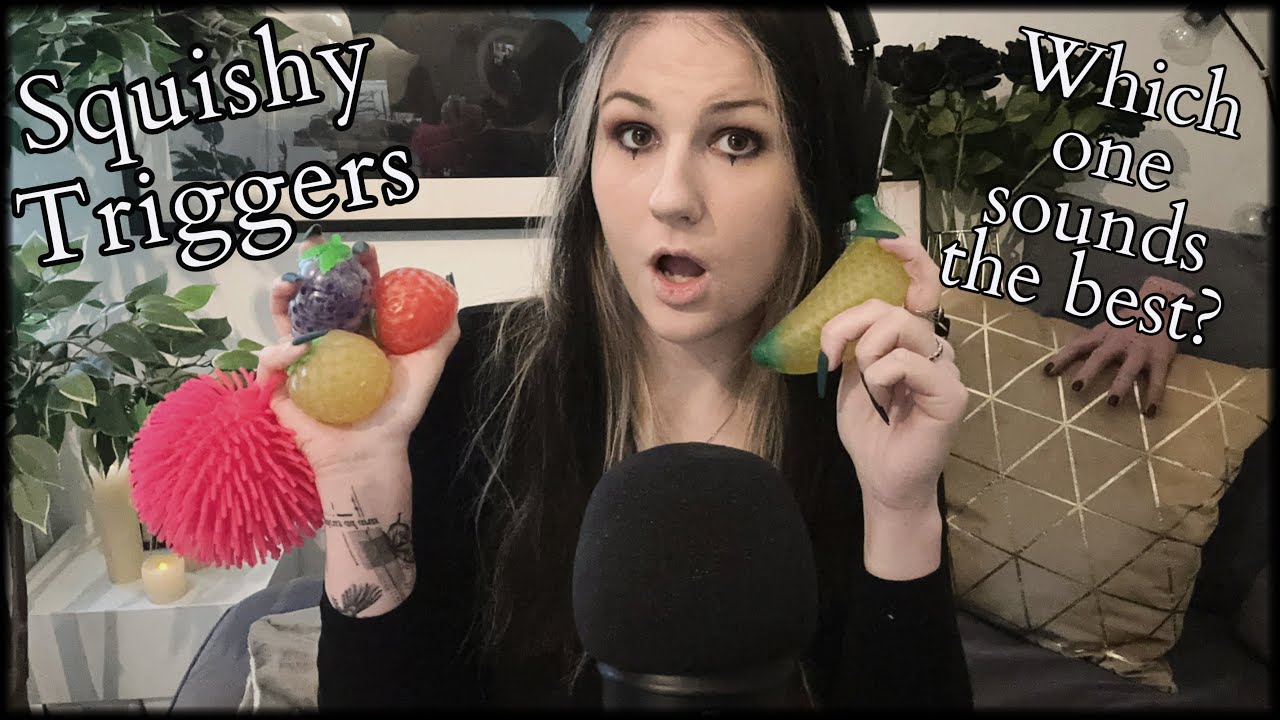 ASMR | relaxing Squishy Triggers with different Mic Covers🍋🍓🍌🍇| perfect to fall asleep to😴