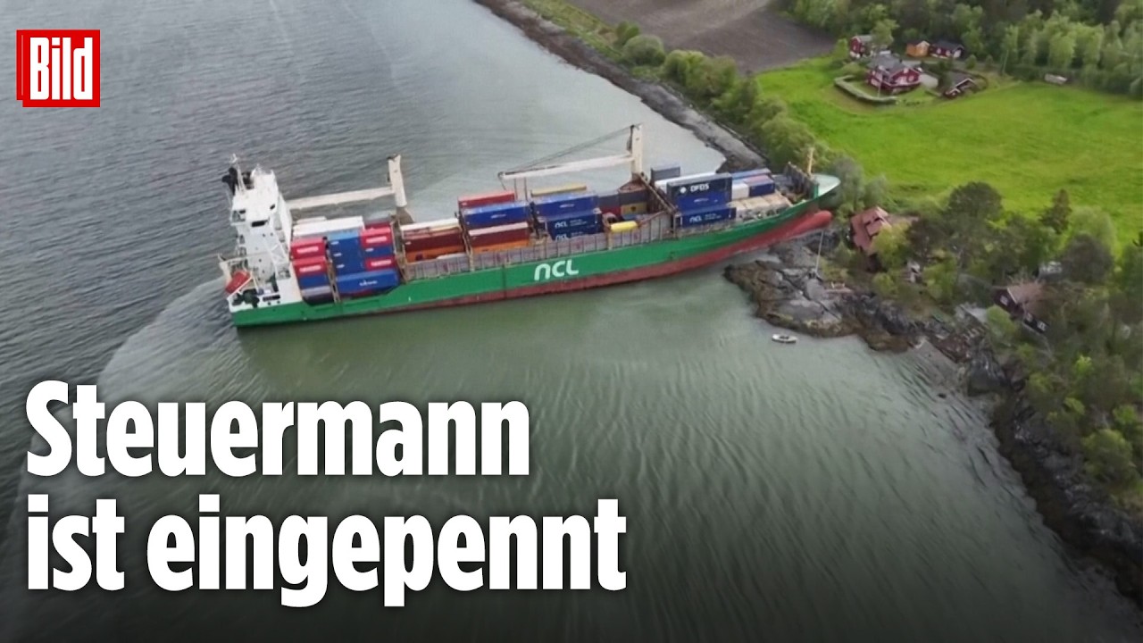 Norwegen: Containerschiff rammt in Garten
