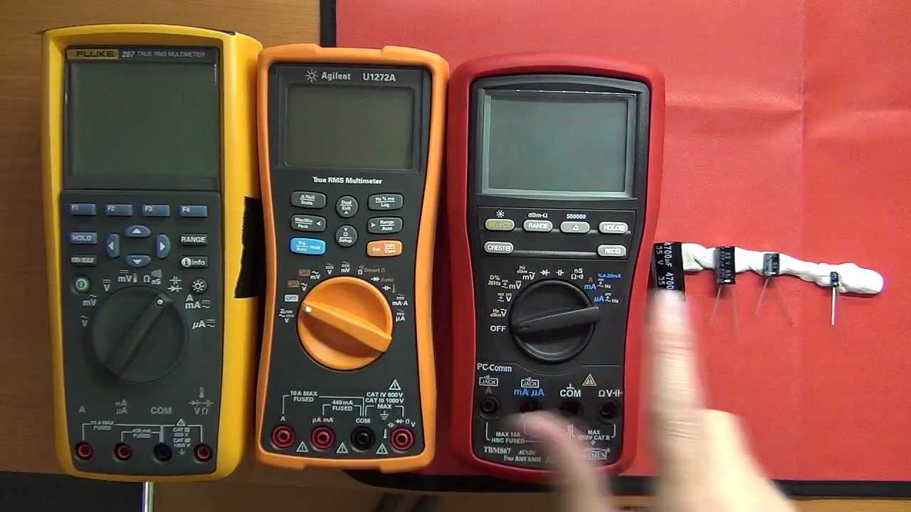 Fluke 287, Agilent U1272A и Brymen BM867 — измерение ёмкости