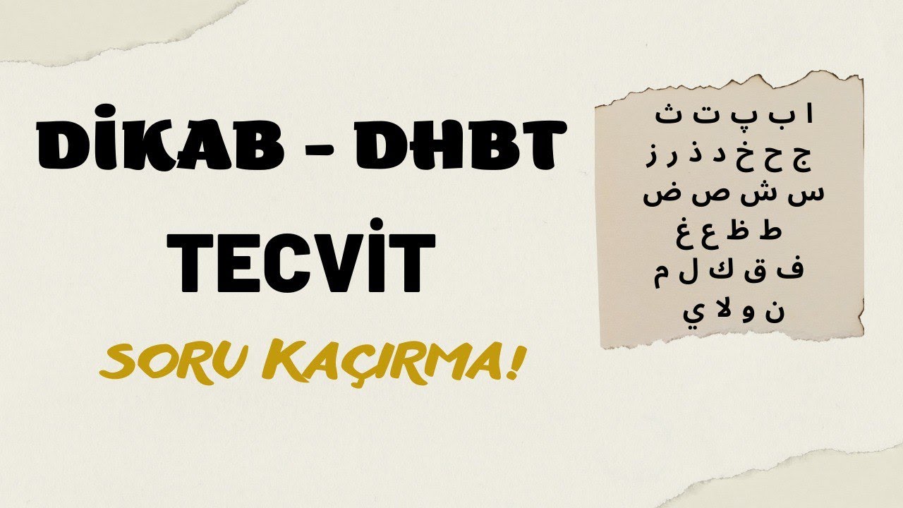 DİKAB TECVİT 1 ÖRNEKLERLE SORU KAÇIRMA (DİKAB İHL DHBT TECVİT)