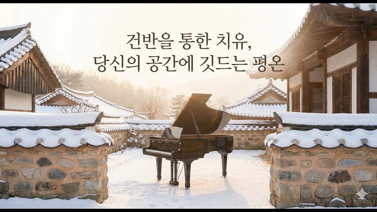 차분한 설경과 함께하는 평온 피아노 / 편안함과 쉼이 있는 피아노 연주 | Calm Winter Scenery & Piano for Work, Study