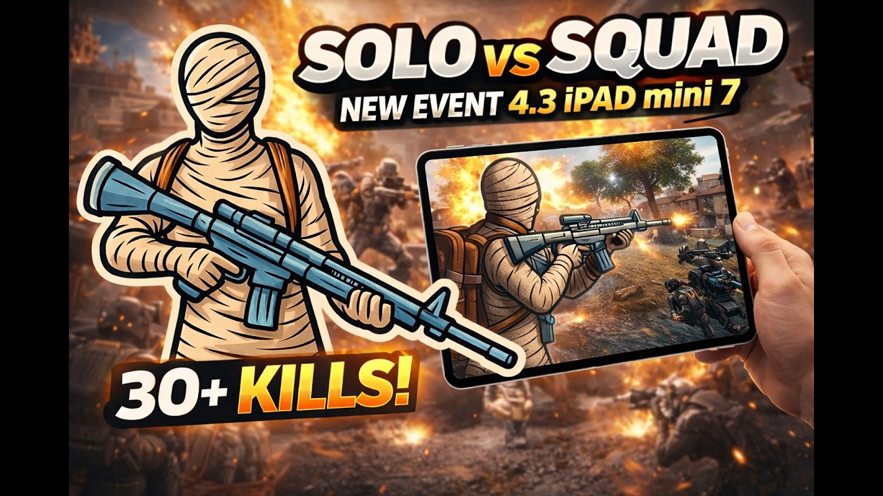 Solo vs Squad Clutch 30+ Kills | PUBG Mobile 4.3 Event iPad Mini 7