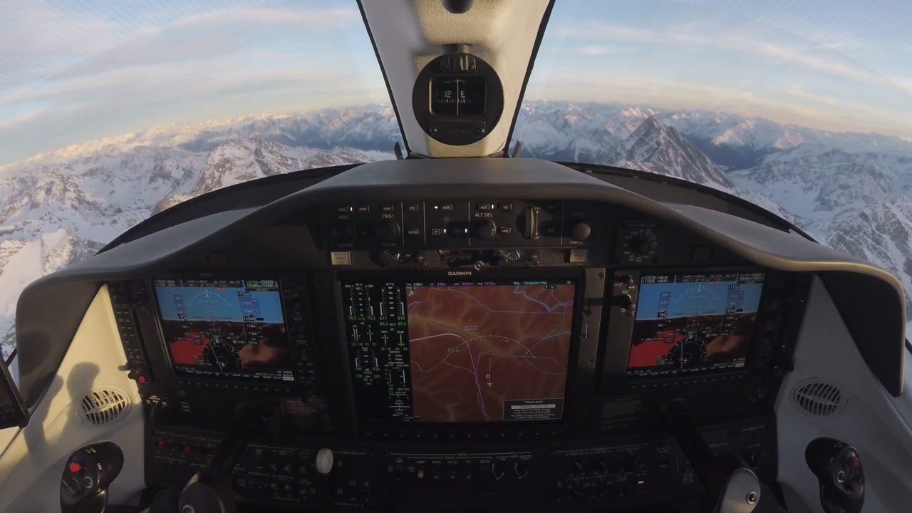 Garmin G1000NXi Synthetic Vision Terrain Alerts and Warnings (Piz Buin and Piz Linard on 20FEB2023)