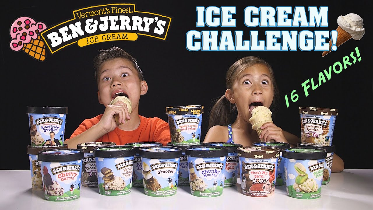 ICE CREAM CHALLENGE!!! Ben & Jerry's 16 Flavor Taste Test!