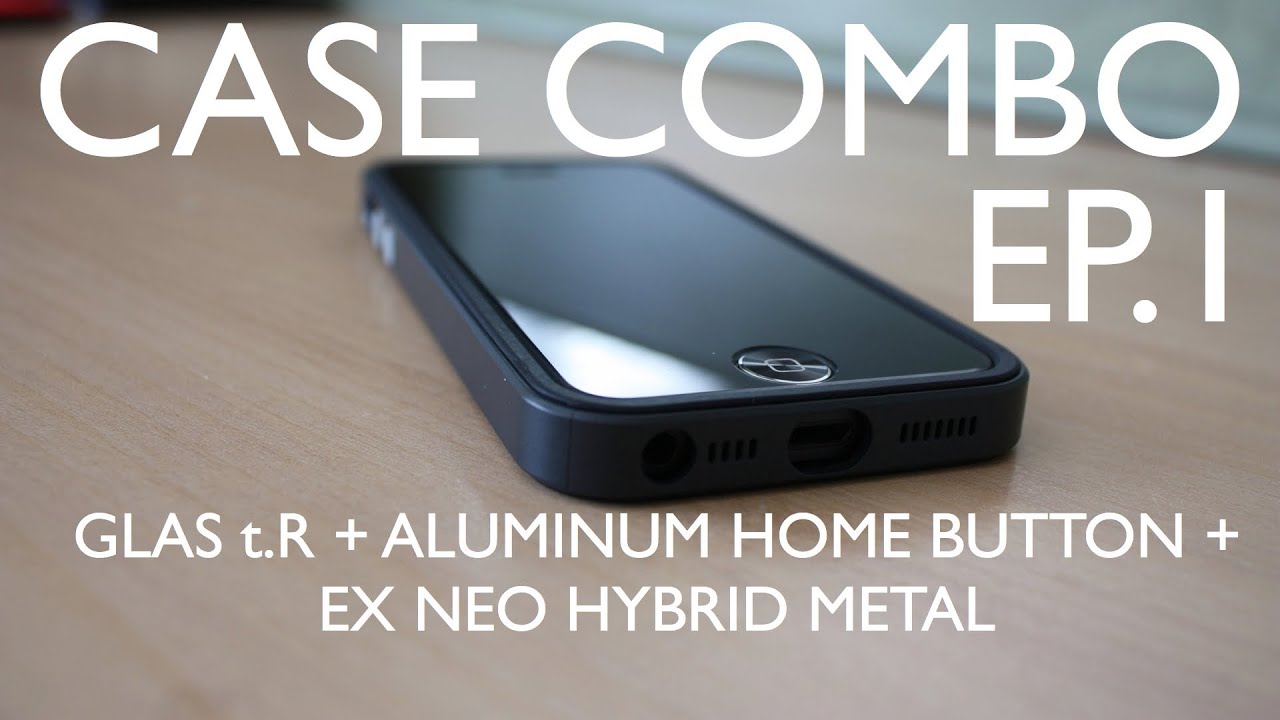 Case Combo EP.1 (GLAS t.R + Aluminum Home Button +Neo Hybrid EX Slate) for Black iPhone 5